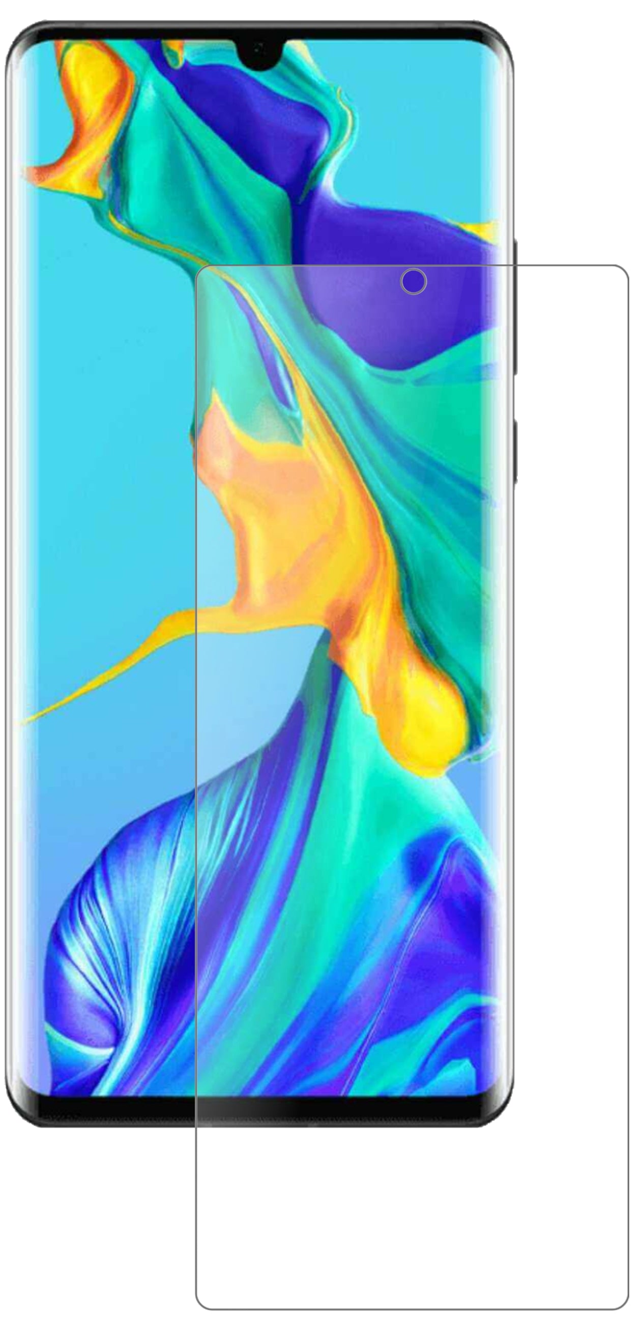 HuaweiP30 Pro (2020) mit aufgebrachter dipos Panzerfolie, die lästige Fingerabdrücke minimiert