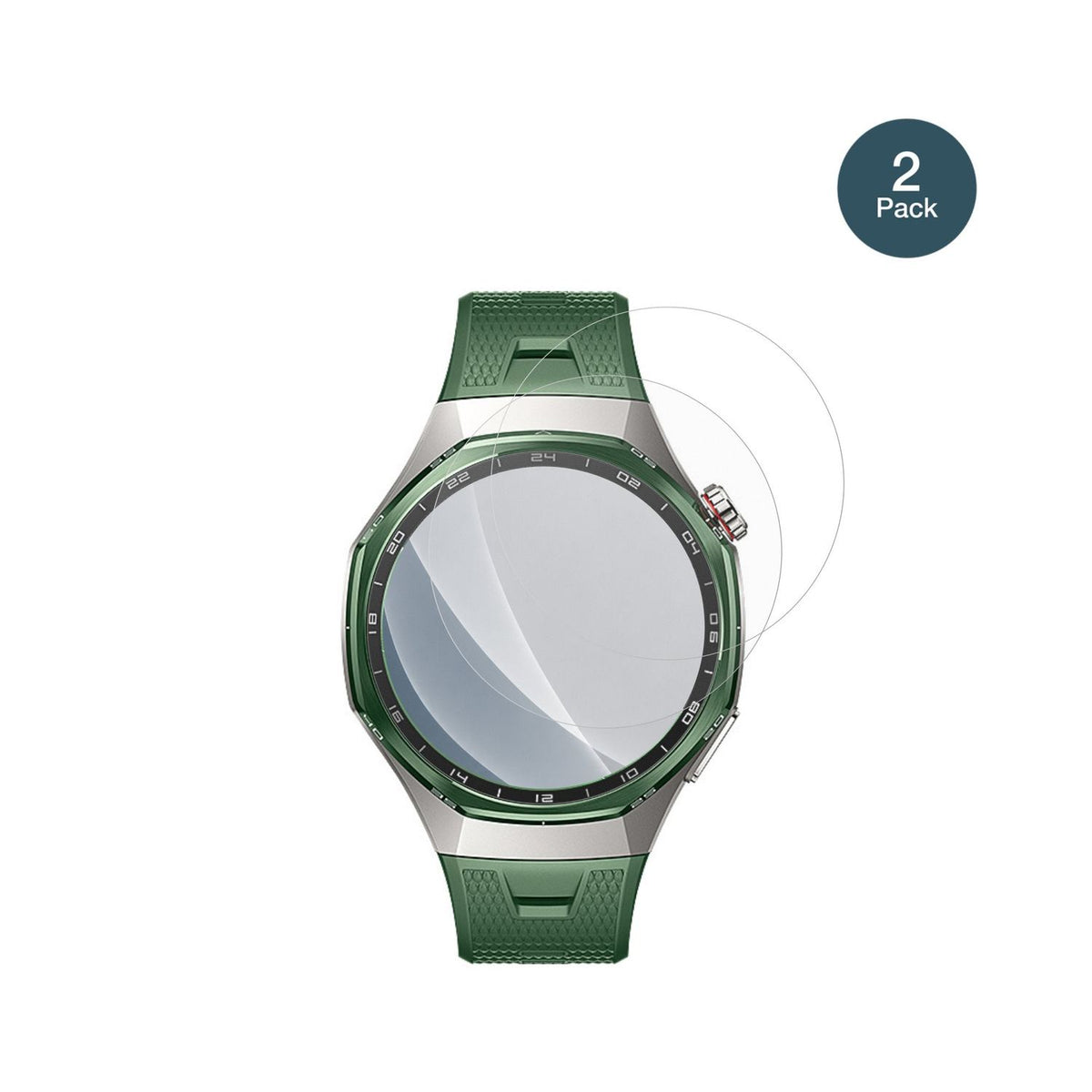HuaweiWatch GT 7 Pro mit aufgebrachter dipos Panzerfolie, die lästige Fingerabdrücke minimiert