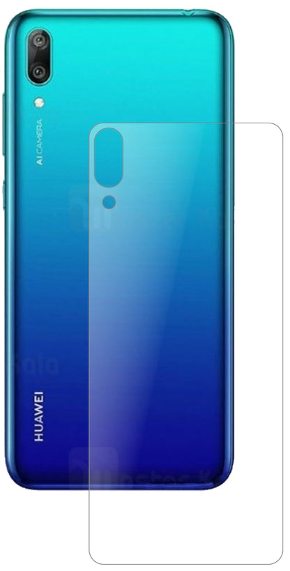 HuaweiEnjoy 9 Rückseite mit aufgebrachter dipos Panzerfolie, die lästige Fingerabdrücke minimiert