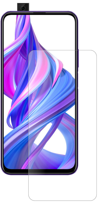 HuaweiY9s mit aufgebrachter dipos Panzerfolie, die lästige Fingerabdrücke minimiert