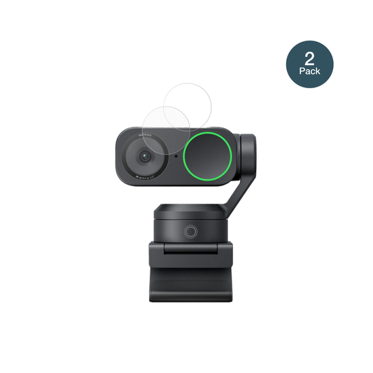 Insta360Link 2 mit aufgebrachter dipos Panzerfolie, die lästige Fingerabdrücke minimiert