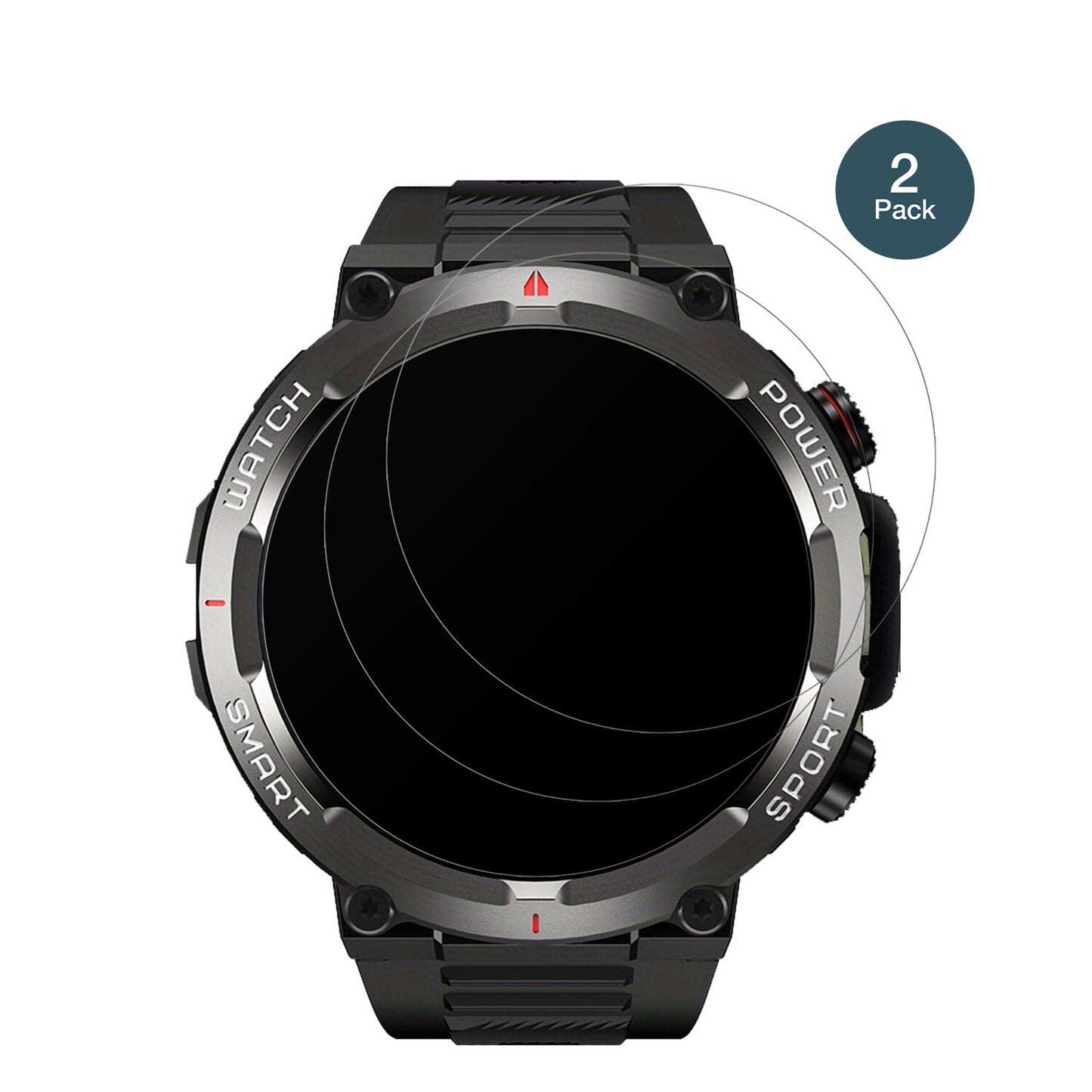 IOWODOW50 1.39 Zoll Smartwatch mit aufgebrachter dipos Panzerfolie, die lästige Fingerabdrücke minimiert