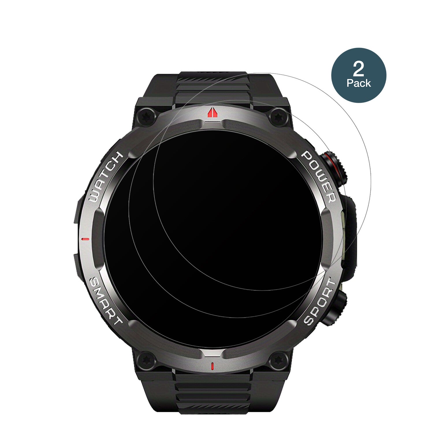IOWODOW50 1.39 Zoll Smartwatch mit aufgebrachter dipos Panzerfolie, die lästige Fingerabdrücke minimiert