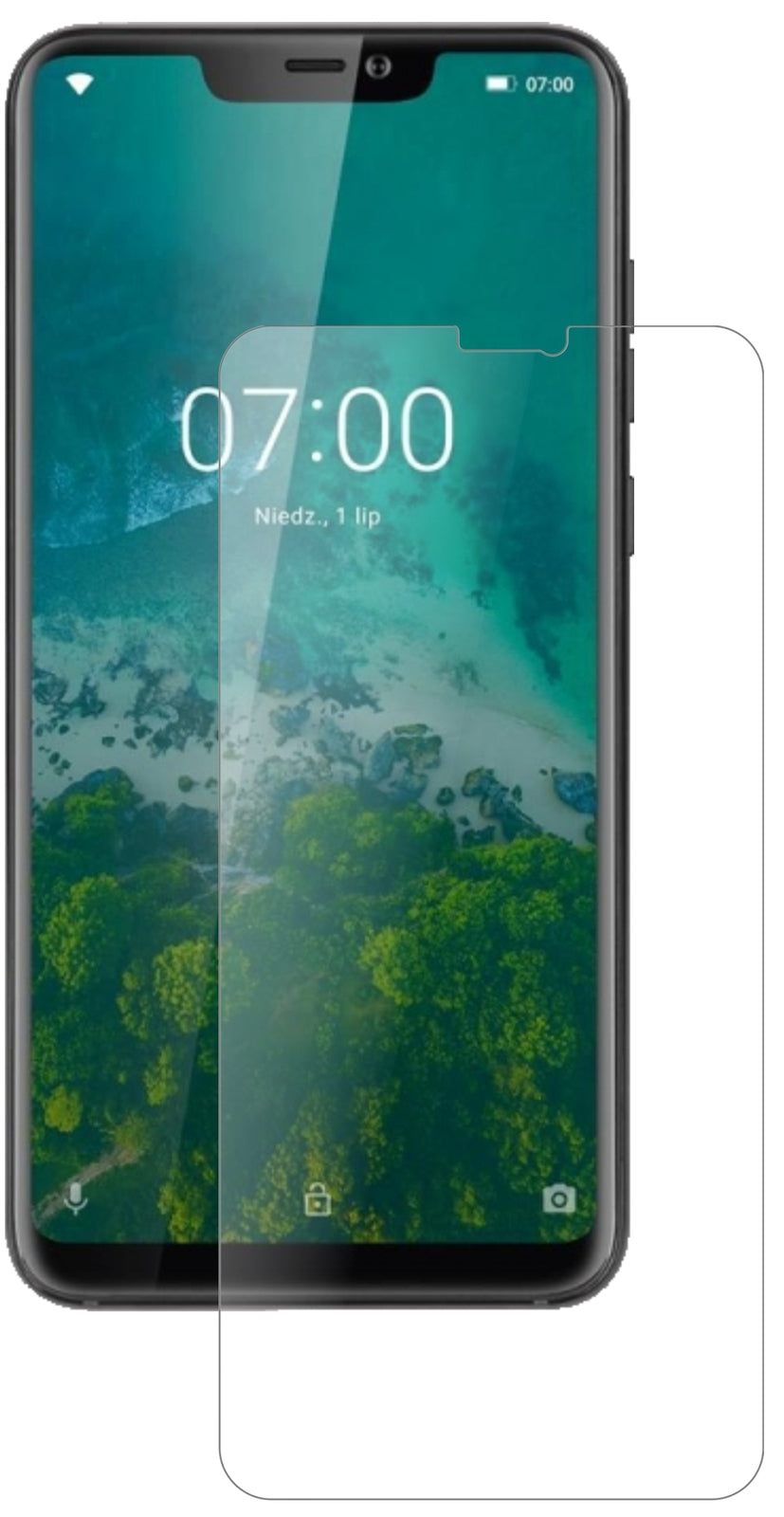 KrugerMatz Smartfon LIVE 7S mit aufgebrachter dipos Panzerfolie, die lästige Fingerabdrücke minimiert
