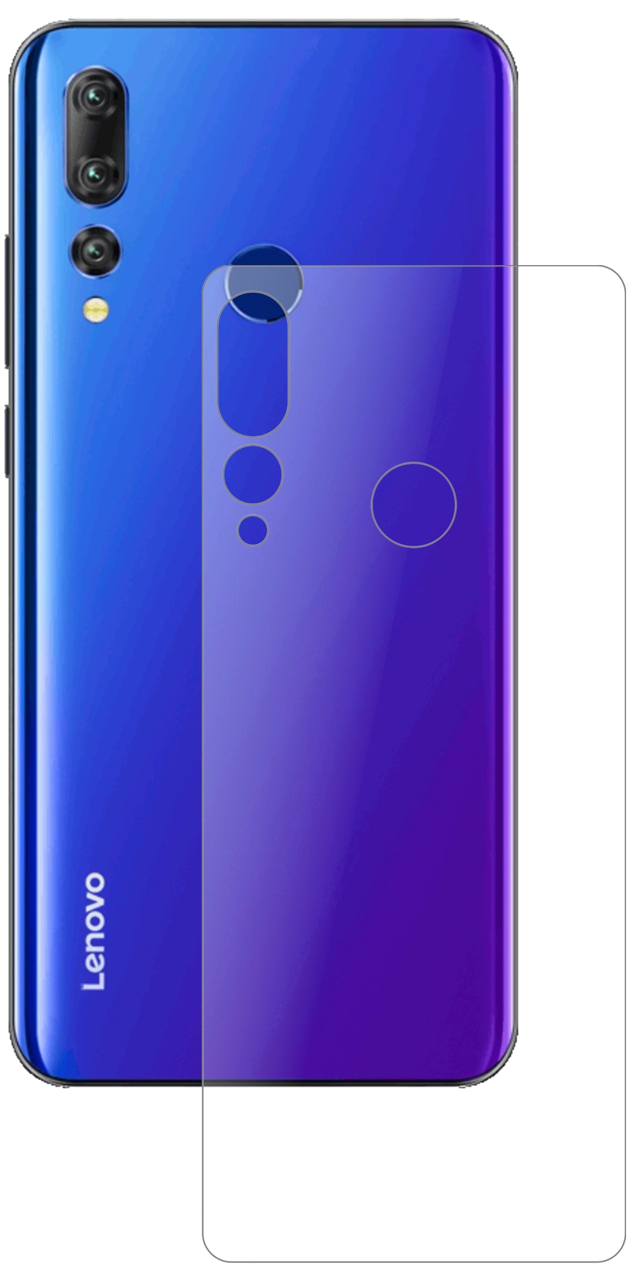 LenovoK6 Enjoy Rückseite mit aufgebrachter dipos Panzerfolie, die lästige Fingerabdrücke minimiert