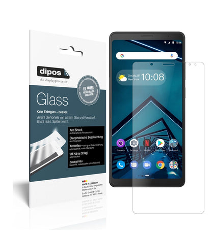 LenovoTab V7 mit aufgebrachter dipos Panzerfolie, die lästige Fingerabdrücke minimiert