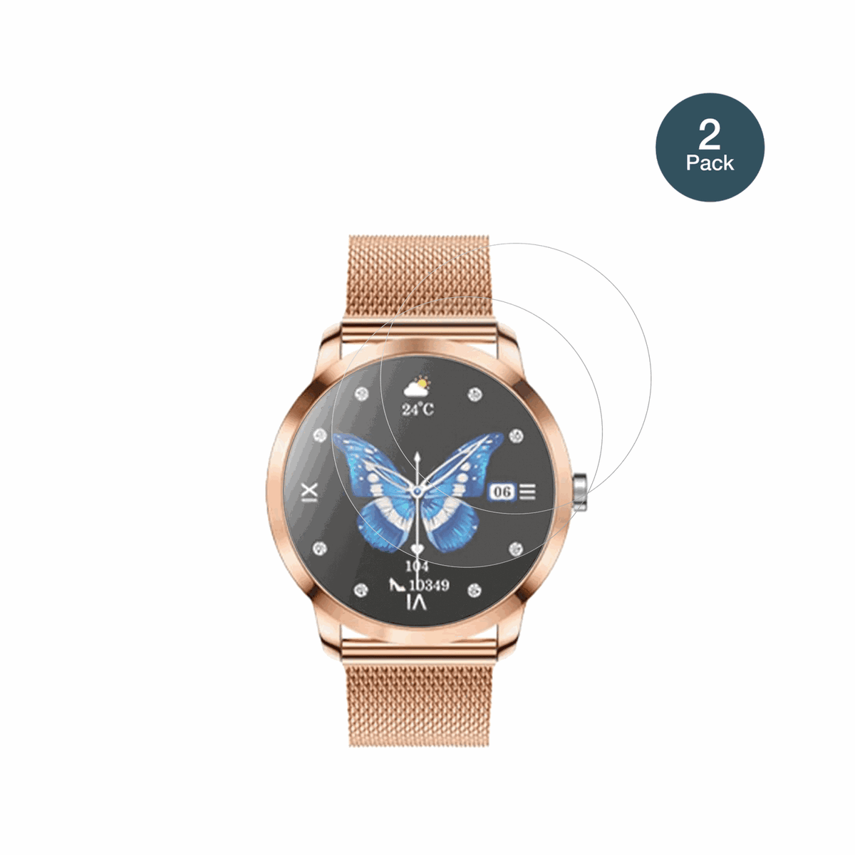 LWEARKD1.27 Zoll AMOLED Smartwatch mit aufgebrachter dipos Panzerfolie, die lästige Fingerabdrücke minimiert