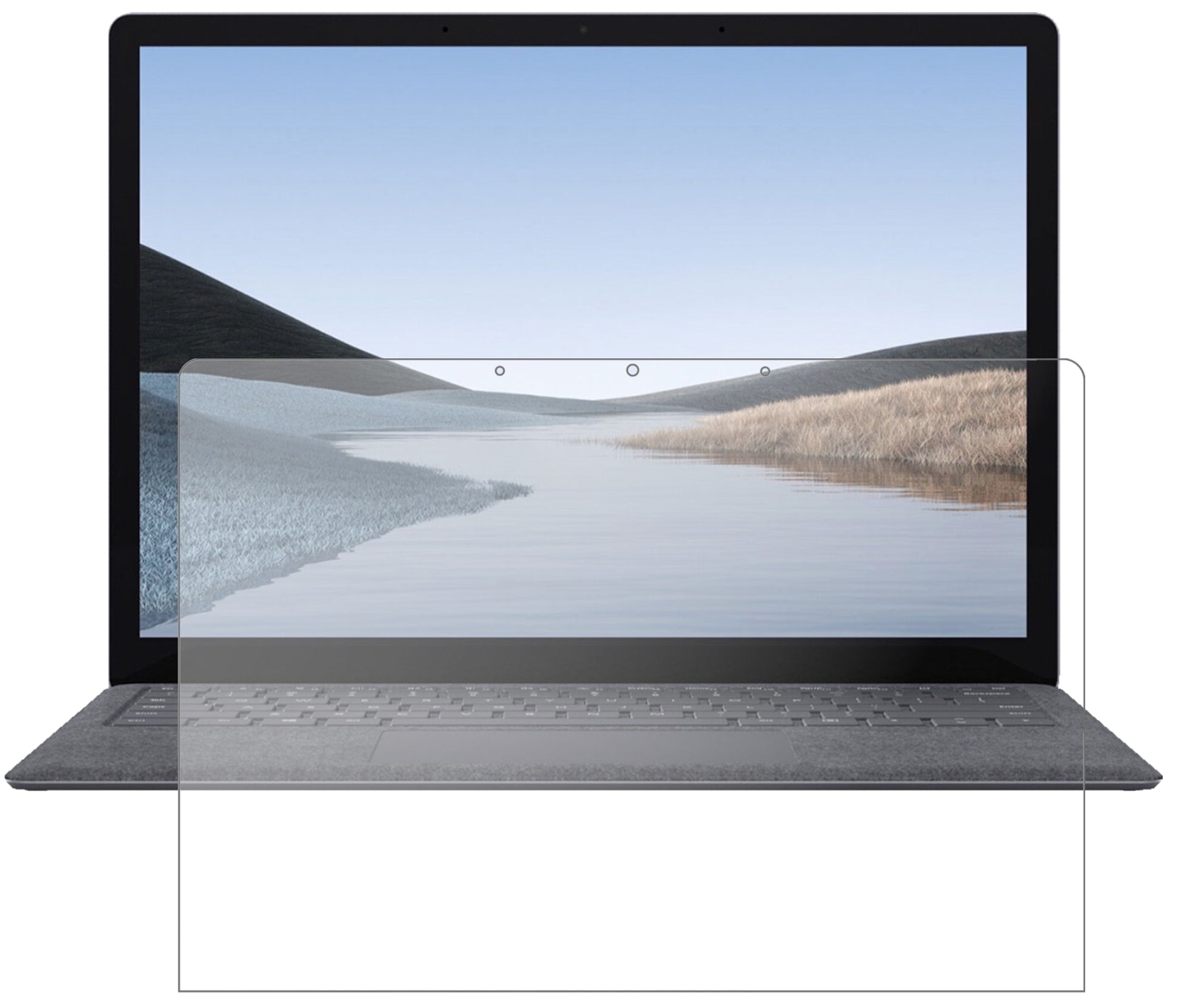 MicrosoftSurface Laptop 3 13.5 Zoll mit aufgebrachter dipos Panzerfolie, die lästige Fingerabdrücke minimiert