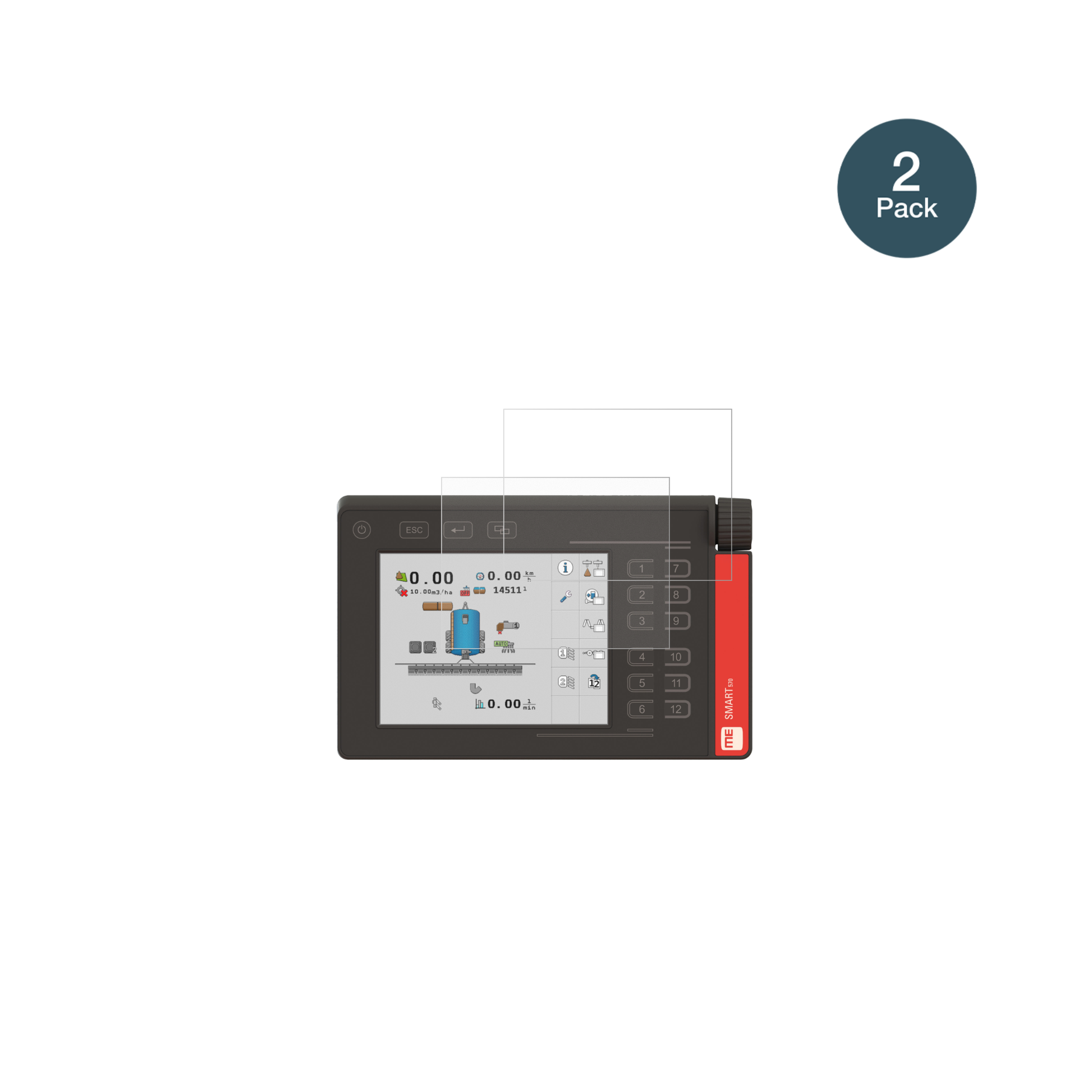 Müller ElektronikSMART570 mit aufgebrachter dipos Panzerfolie, die lästige Fingerabdrücke minimiert