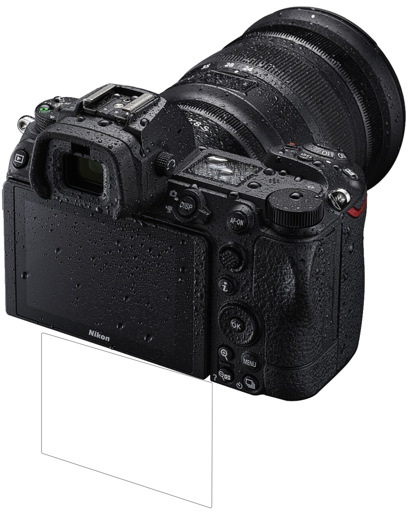NikonZ 6II mit aufgebrachter dipos Panzerfolie, die lästige Fingerabdrücke minimiert