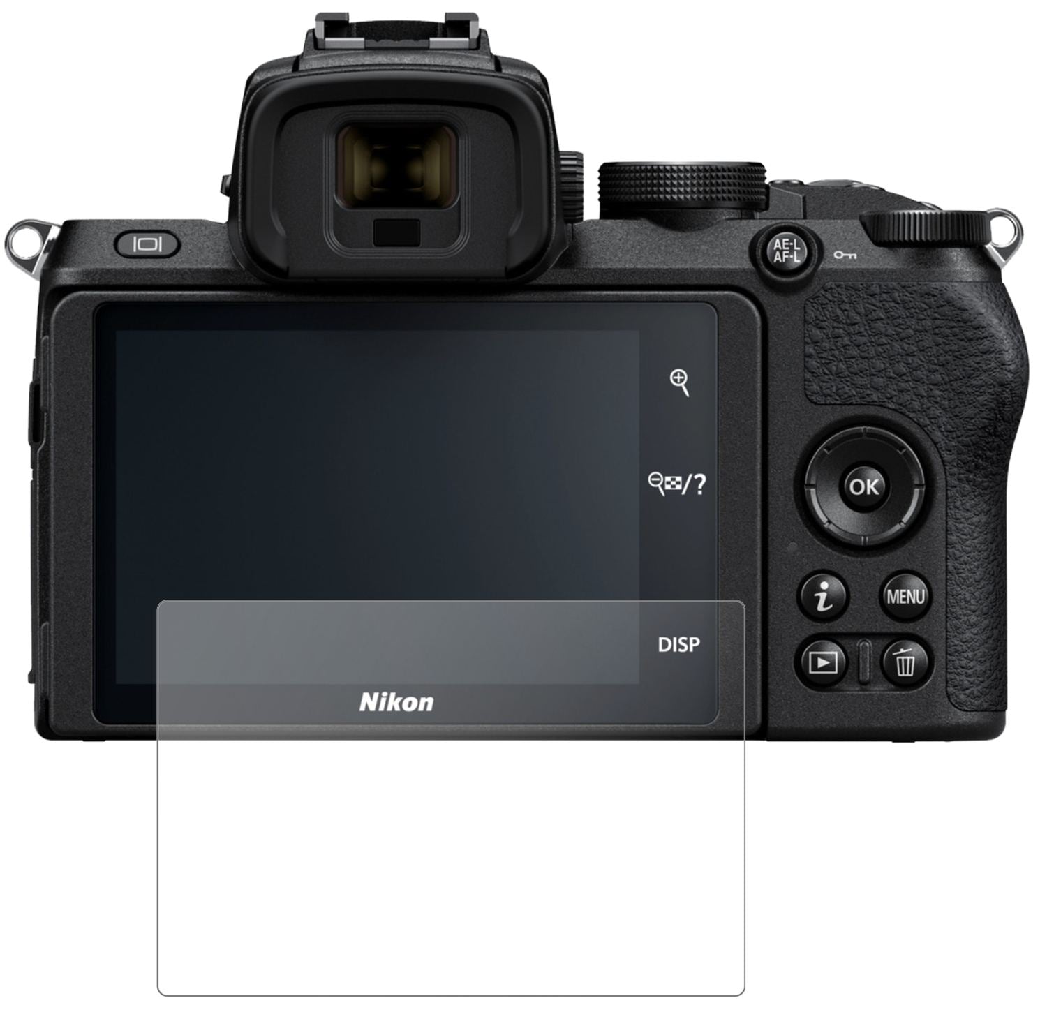 NikonZ50 mit aufgebrachter dipos Panzerfolie, die lästige Fingerabdrücke minimiert