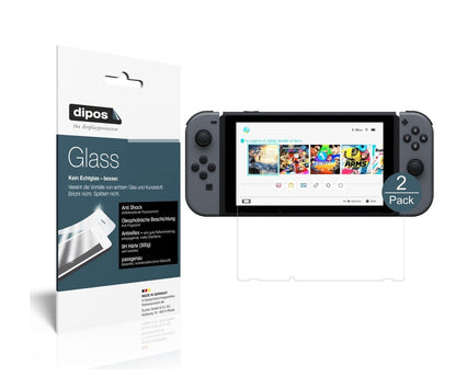 NintendoSwitch mit aufgebrachter dipos Panzerfolie, die lästige Fingerabdrücke minimiert