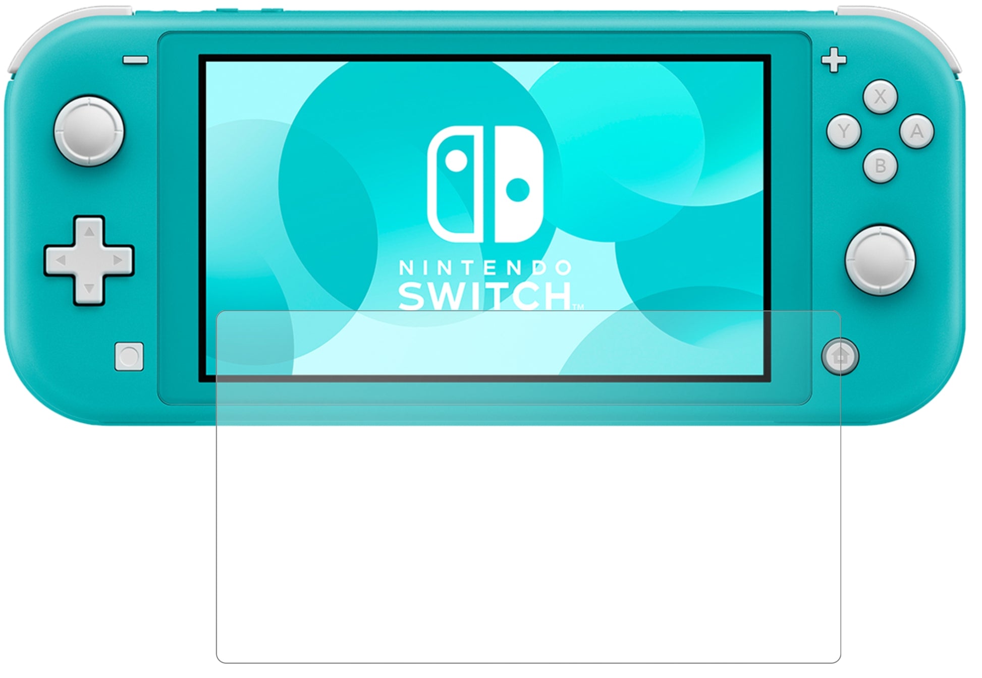 NintendoSwitch Lite mit aufgebrachter dipos Panzerfolie, die lästige Fingerabdrücke minimiert