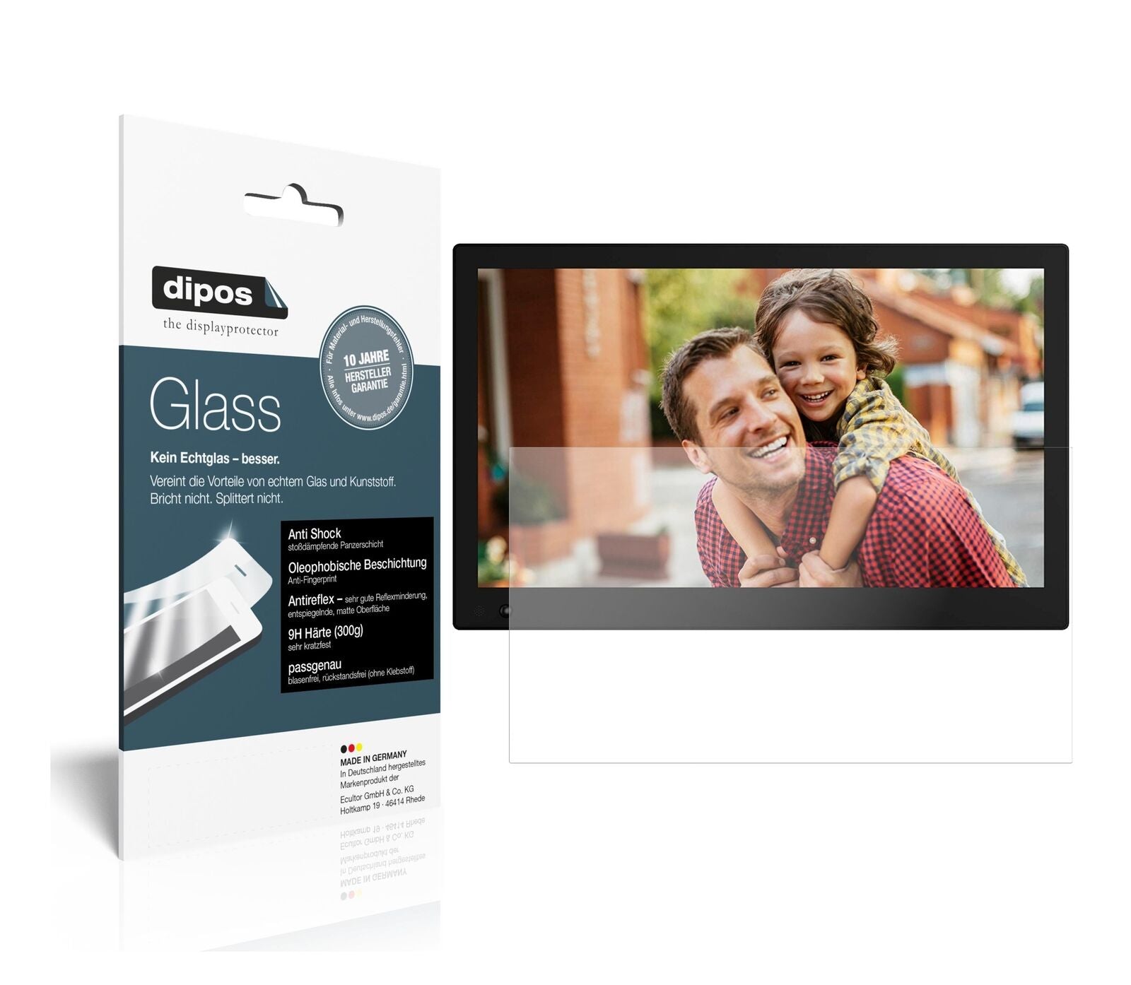 NIX Advance17.3 Zoll Widescreen mit aufgebrachter dipos Panzerfolie, die lästige Fingerabdrücke minimiert