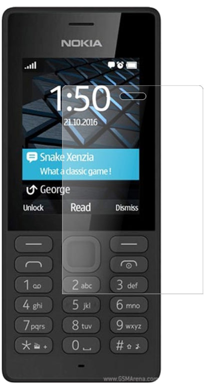 Nokia150 mit aufgebrachter dipos Panzerfolie, die lästige Fingerabdrücke minimiert