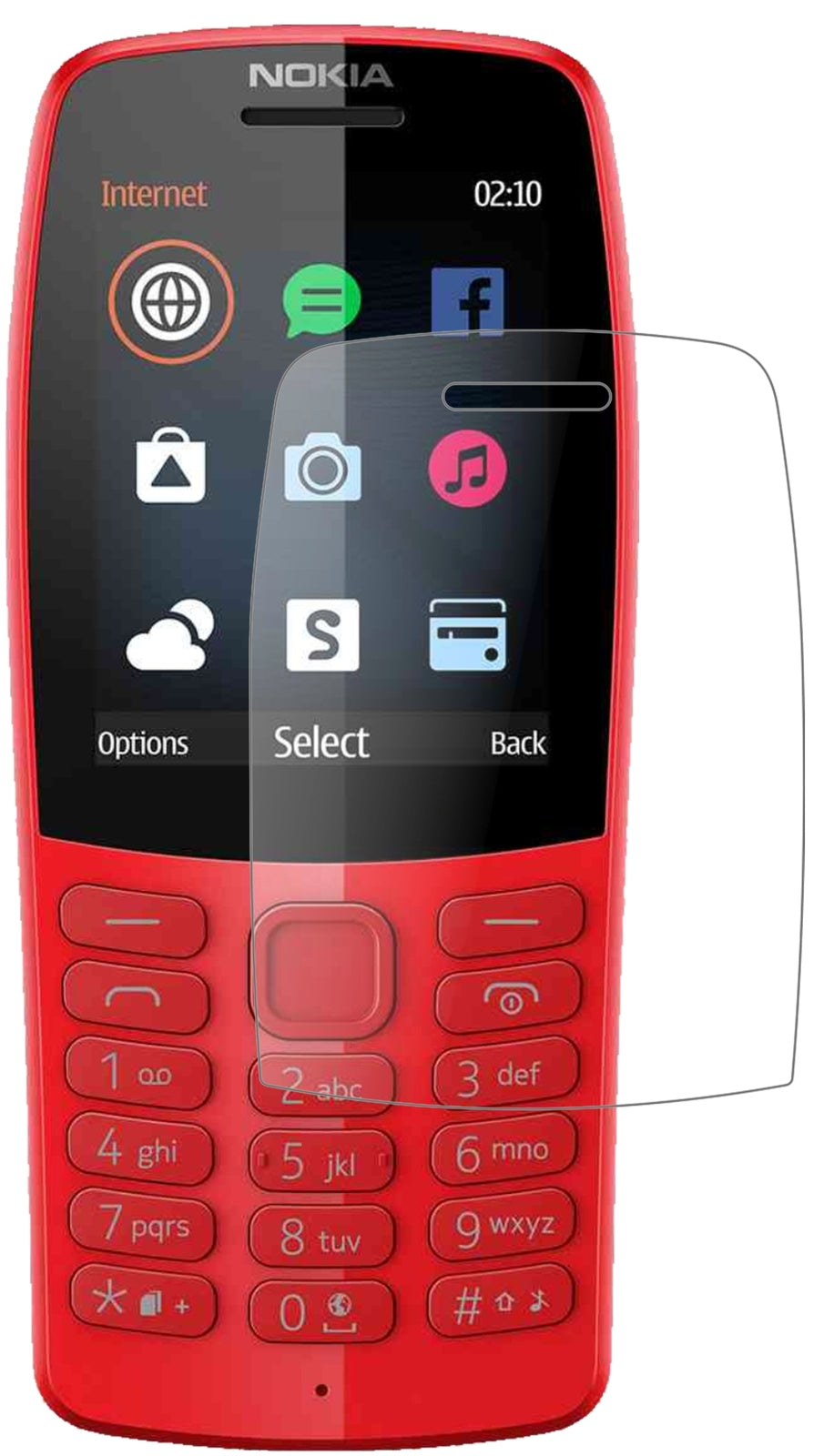 Nokia210 mit aufgebrachter dipos Panzerfolie, die lästige Fingerabdrücke minimiert