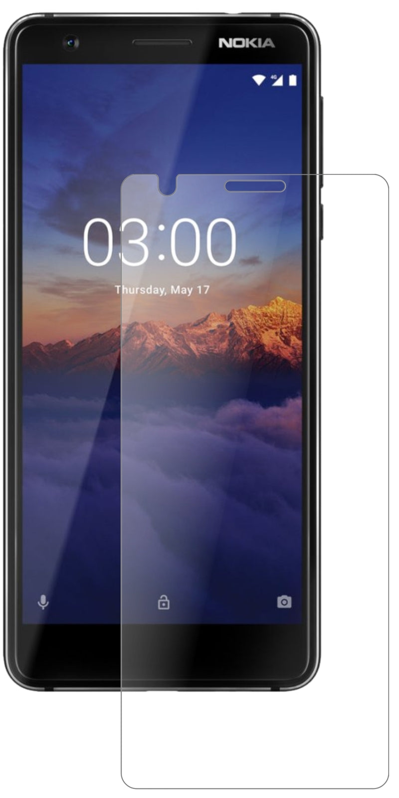 Nokia46025 mit aufgebrachter dipos Panzerfolie, die lästige Fingerabdrücke minimiert
