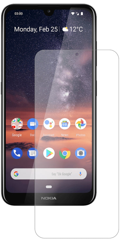 Nokia46056 mit aufgebrachter dipos Panzerfolie, die lästige Fingerabdrücke minimiert