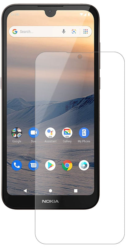 Nokia46082 mit aufgebrachter dipos Panzerfolie, die lästige Fingerabdrücke minimiert