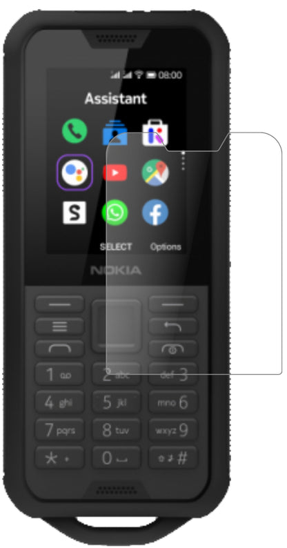 Nokia800 Tough mit aufgebrachter dipos Panzerfolie, die lästige Fingerabdrücke minimiert