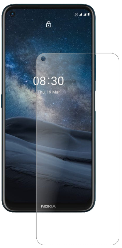 Nokia46089 mit aufgebrachter dipos Panzerfolie, die lästige Fingerabdrücke minimiert