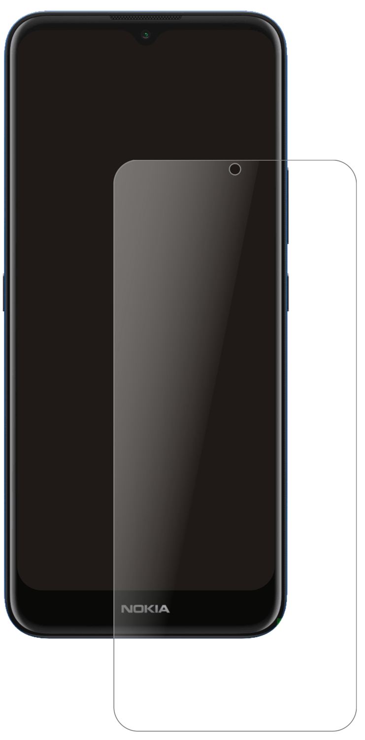 NokiaC20 mit aufgebrachter dipos Panzerfolie, die lästige Fingerabdrücke minimiert