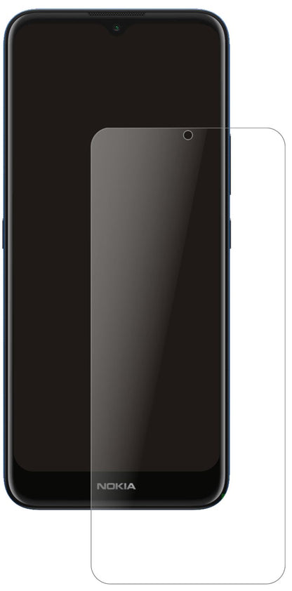 NokiaC20 mit aufgebrachter dipos Panzerfolie, die lästige Fingerabdrücke minimiert