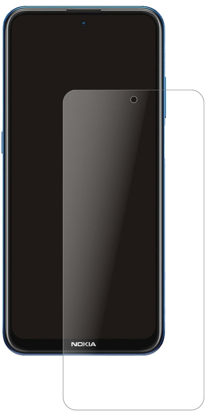 NokiaX10 mit aufgebrachter dipos Panzerfolie, die lästige Fingerabdrücke minimiert