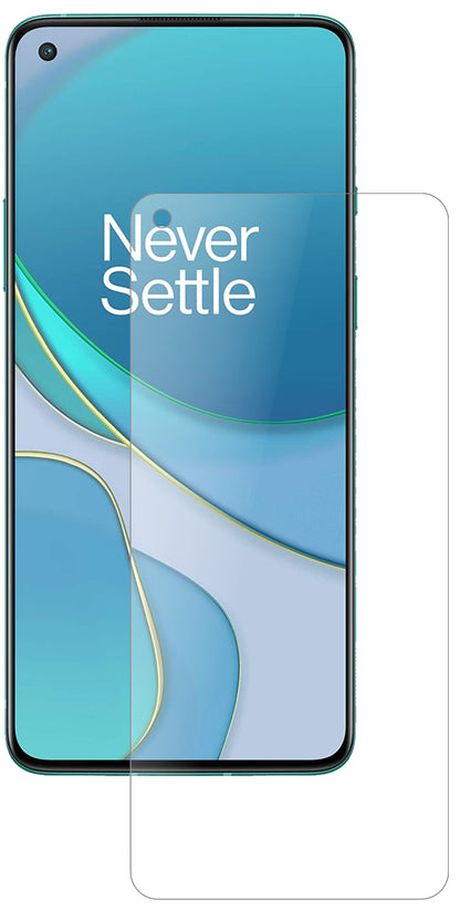 OnePlus8T mit aufgebrachter dipos Panzerfolie, die lästige Fingerabdrücke minimiert