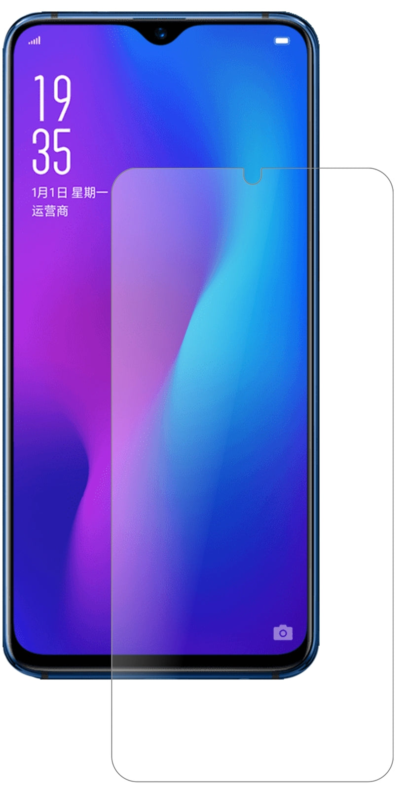 OppoR17 Pro mit aufgebrachter dipos Panzerfolie, die lästige Fingerabdrücke minimiert