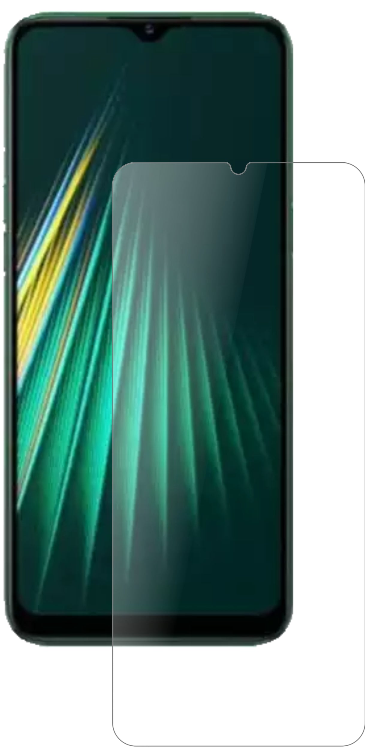 OppoRealme Narzo 10A mit aufgebrachter dipos Panzerfolie, die lästige Fingerabdrücke minimiert