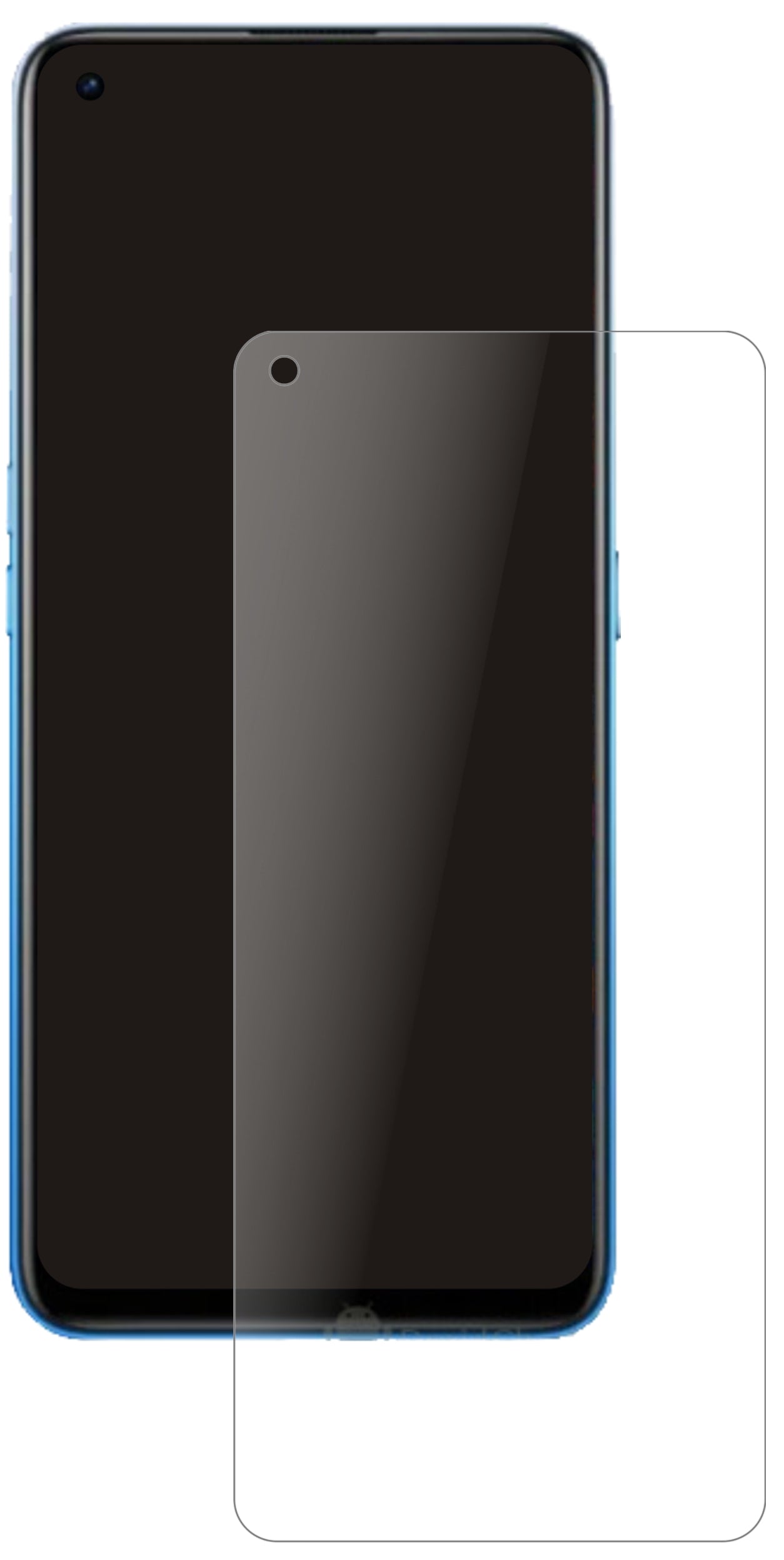 OppoRealme X7 Pro 5G mit aufgebrachter dipos Panzerfolie, die lästige Fingerabdrücke minimiert