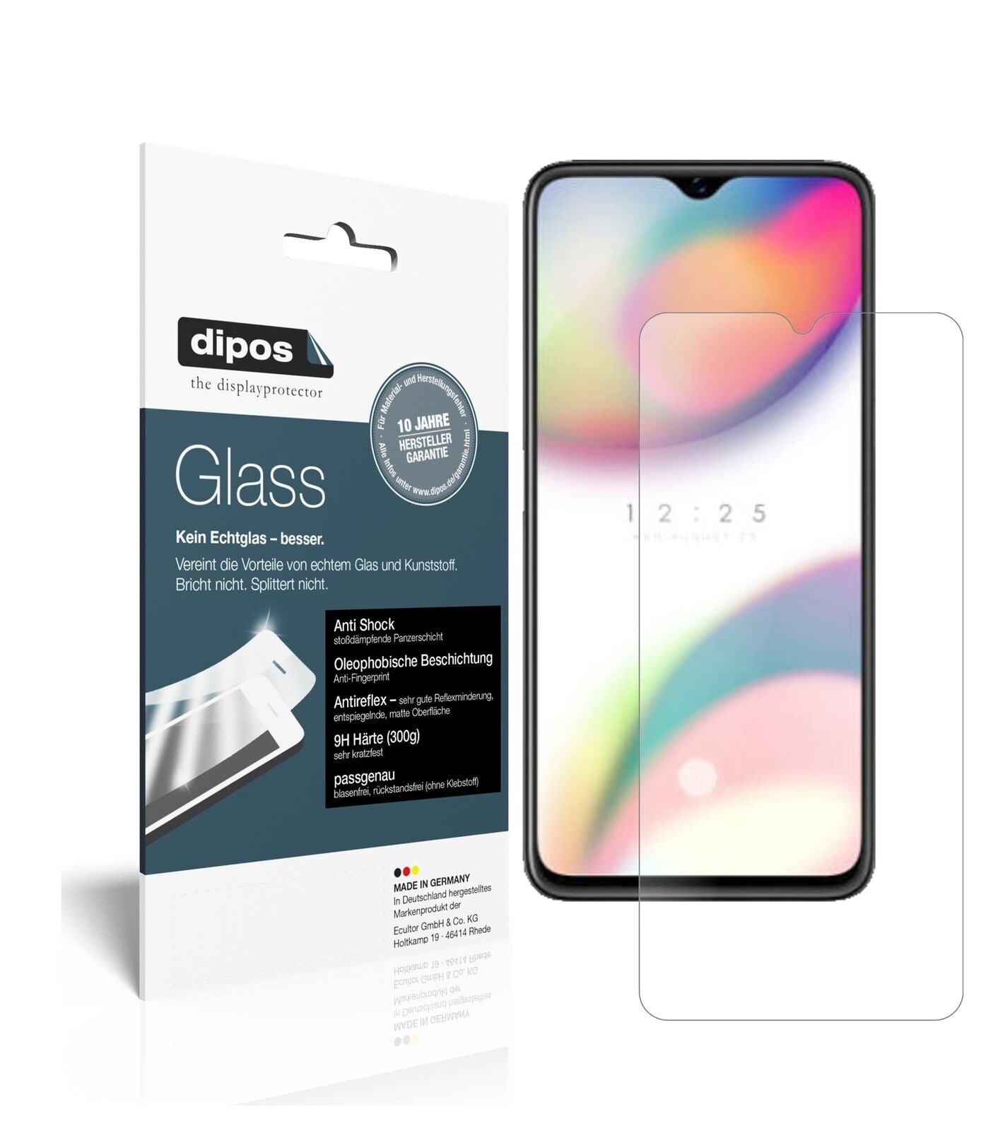 OppoReno Z mit aufgebrachter dipos Panzerfolie, die lästige Fingerabdrücke minimiert