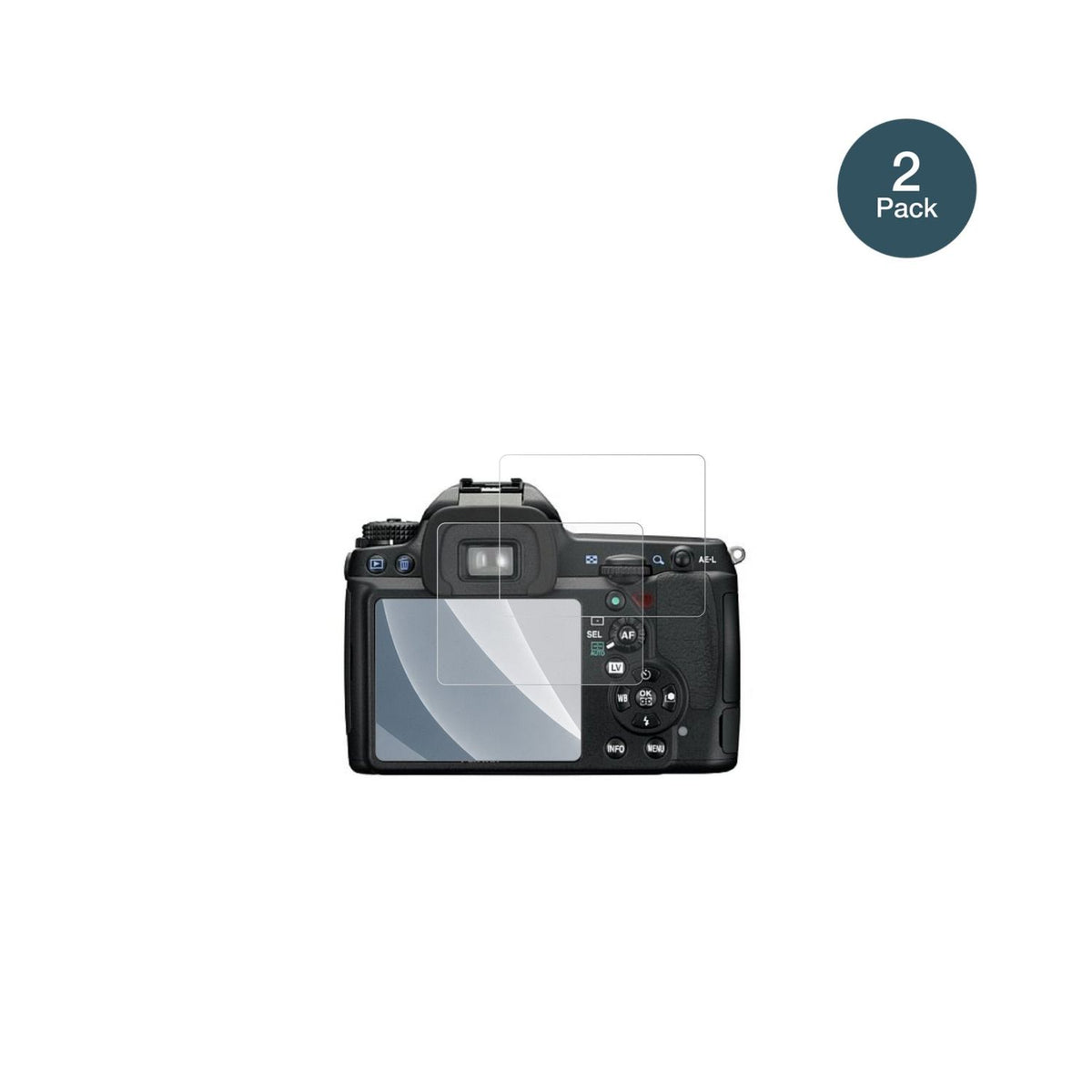 PentaxK7 mit aufgebrachter dipos Panzerfolie, die lästige Fingerabdrücke minimiert