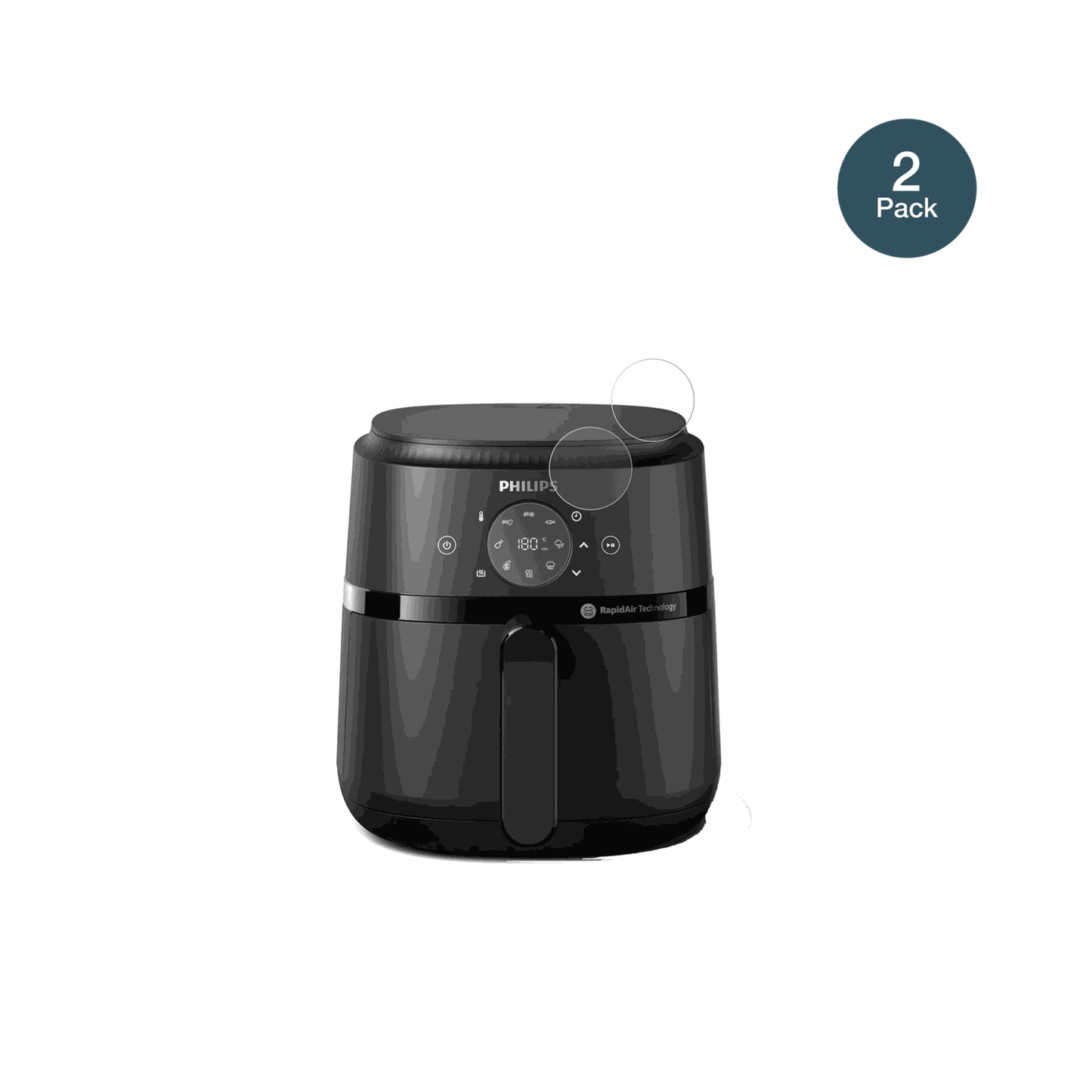 PhilipsAirfryer 2000 Gen 2 4.2L mit aufgebrachter dipos Panzerfolie, die lästige Fingerabdrücke minimiert