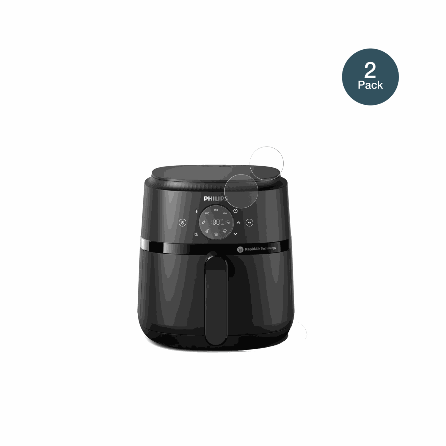 PhilipsAirfryer 2000 Gen 2 4.2L mit aufgebrachter dipos Panzerfolie, die lästige Fingerabdrücke minimiert
