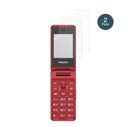 PhilipsXenium E2601 mit aufgebrachter dipos Panzerfolie, die lästige Fingerabdrücke minimiert
