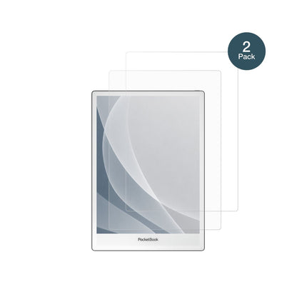PocketBookInkPad One mit aufgebrachter dipos Panzerfolie, die lästige Fingerabdrücke minimiert