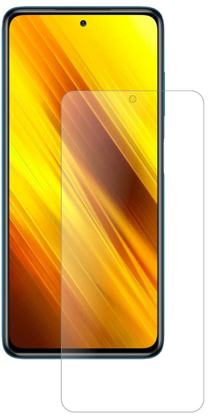 PocoX3 NFC mit aufgebrachter dipos Panzerfolie, die lästige Fingerabdrücke minimiert