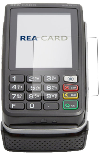 REA CARDT9 flex Terminal mit aufgebrachter dipos Panzerfolie, die lästige Fingerabdrücke minimiert