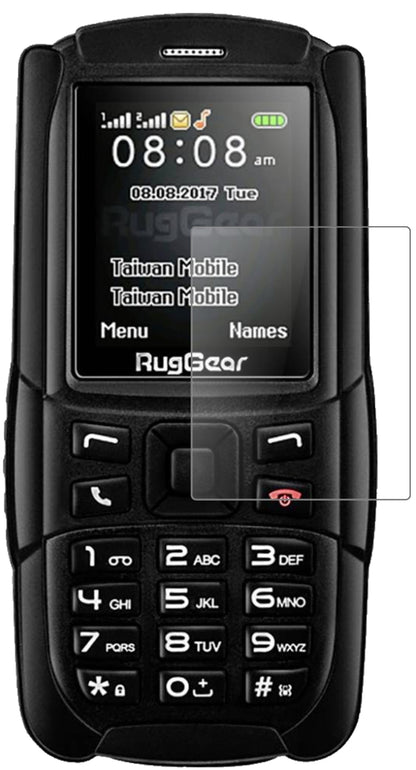 RugGearRG129 mit aufgebrachter dipos Panzerfolie, die lästige Fingerabdrücke minimiert