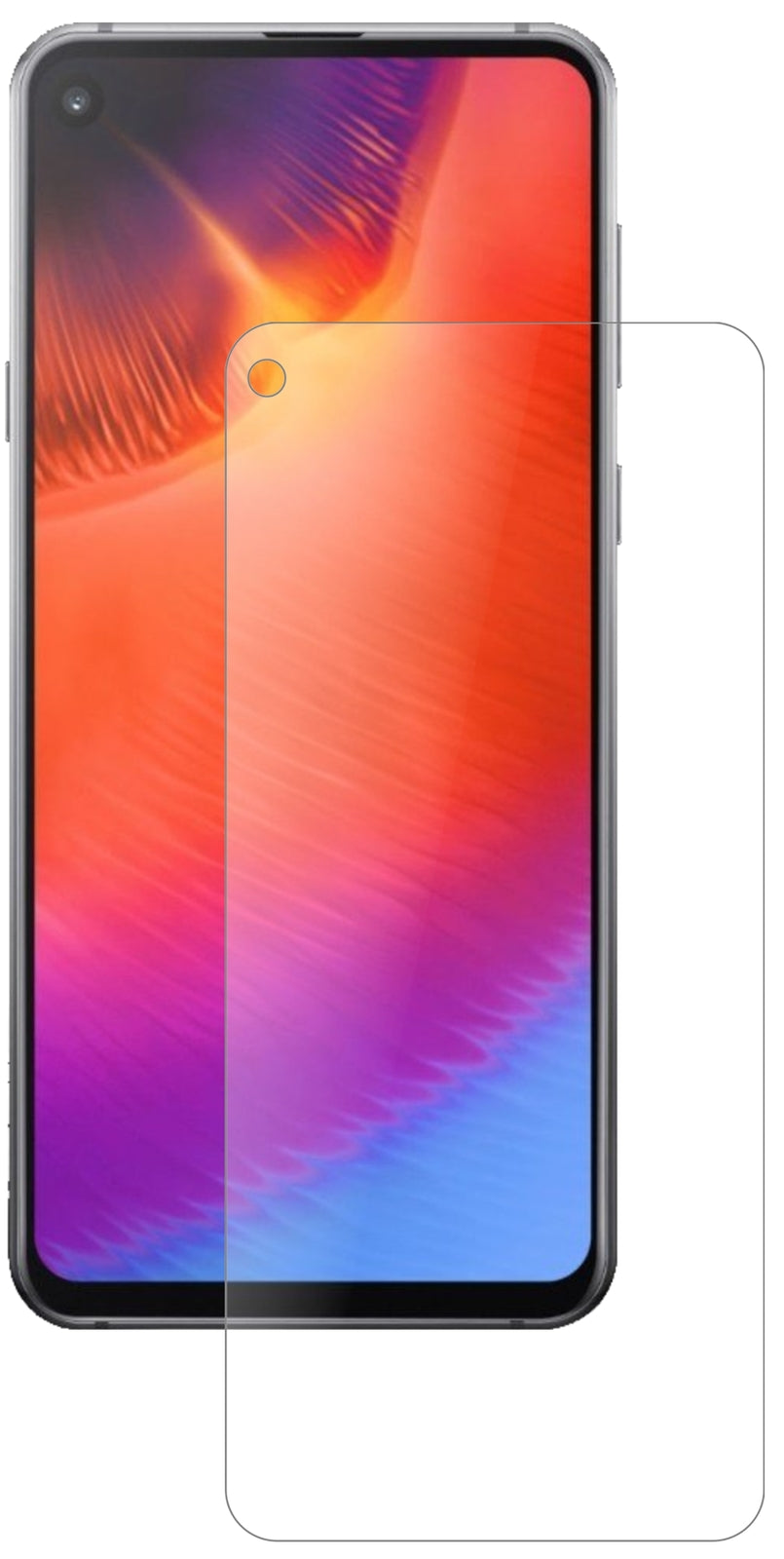 SamsungGalaxy A9 Pro (2019) mit aufgebrachter dipos Panzerfolie, die lästige Fingerabdrücke minimiert
