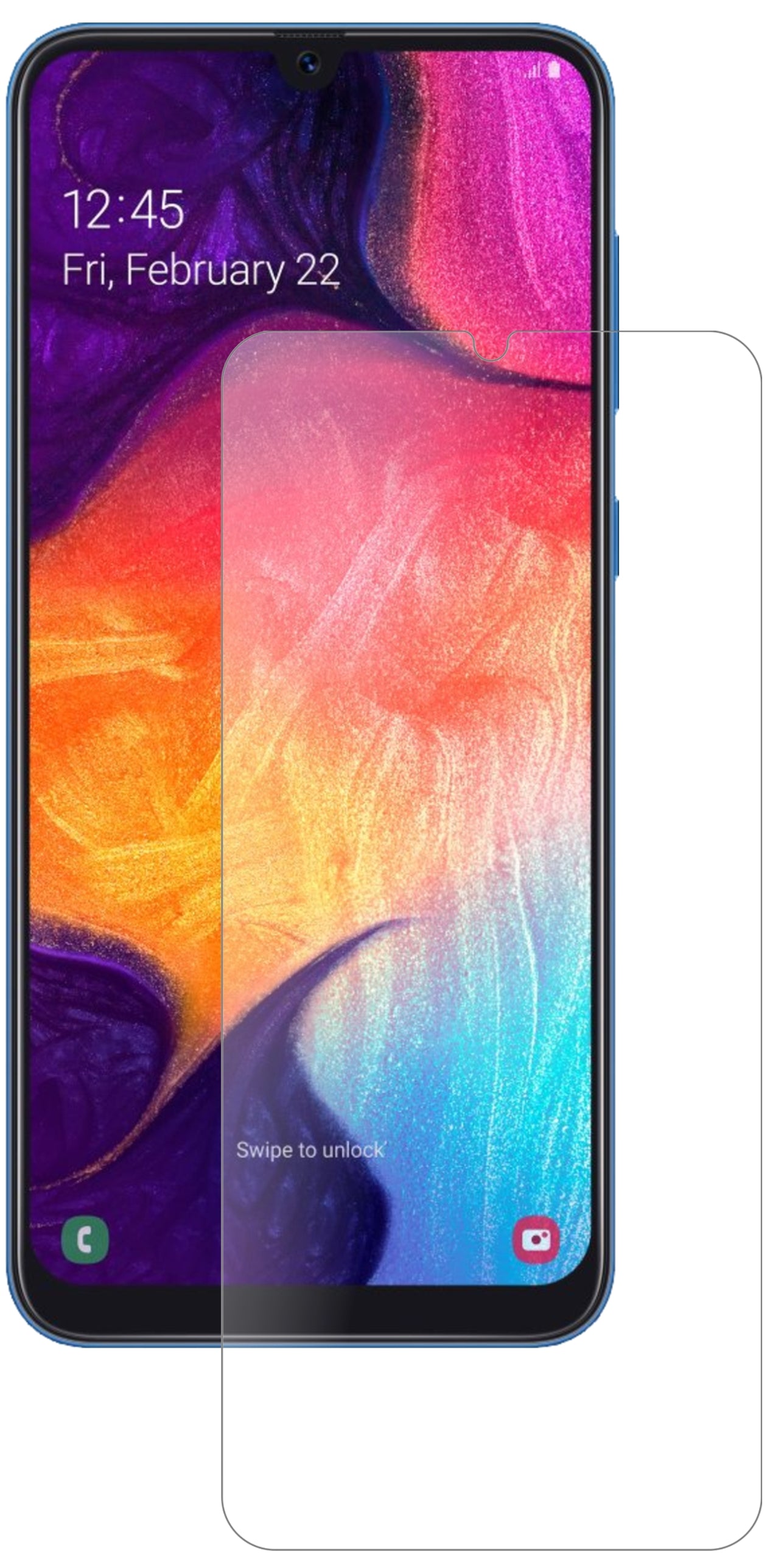 SamsungGalaxy A90 5G mit aufgebrachter dipos Panzerfolie, die lästige Fingerabdrücke minimiert