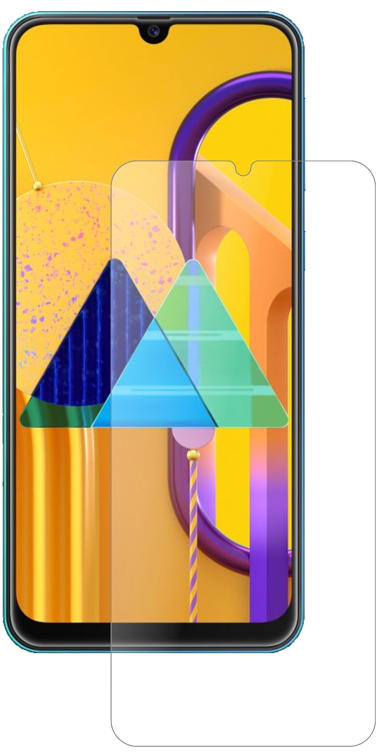 SamsungGalaxy M31s mit aufgebrachter dipos Panzerfolie, die lästige Fingerabdrücke minimiert