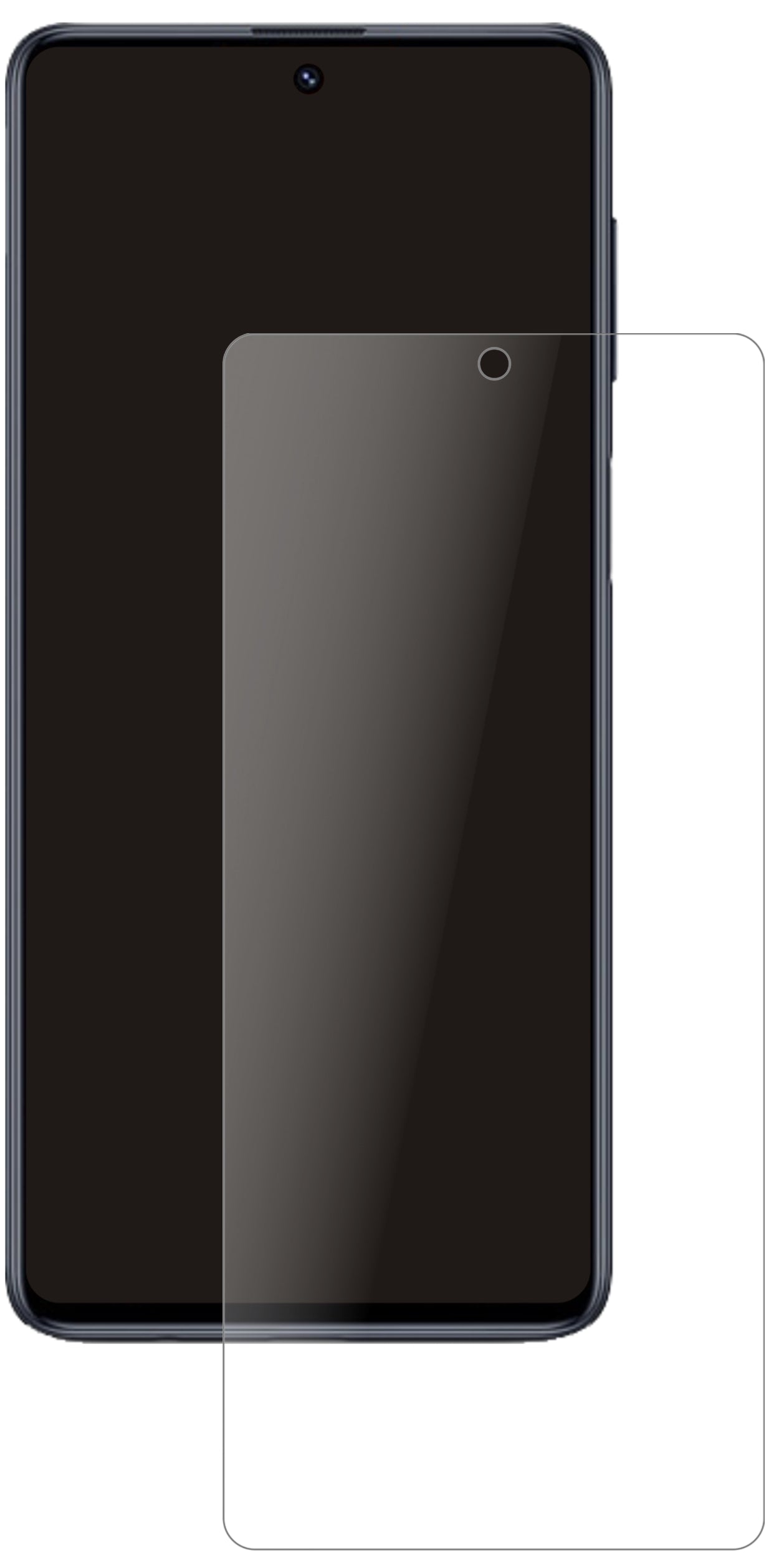 SamsungGalaxy F62 mit aufgebrachter dipos Panzerfolie, die lästige Fingerabdrücke minimiert