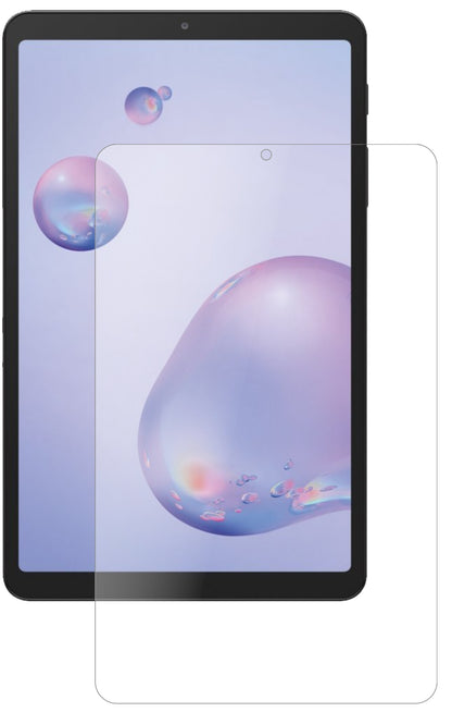 SamsungGalaxy Tab A 8.4 (2020) mit aufgebrachter dipos Panzerfolie, die lästige Fingerabdrücke minimiert