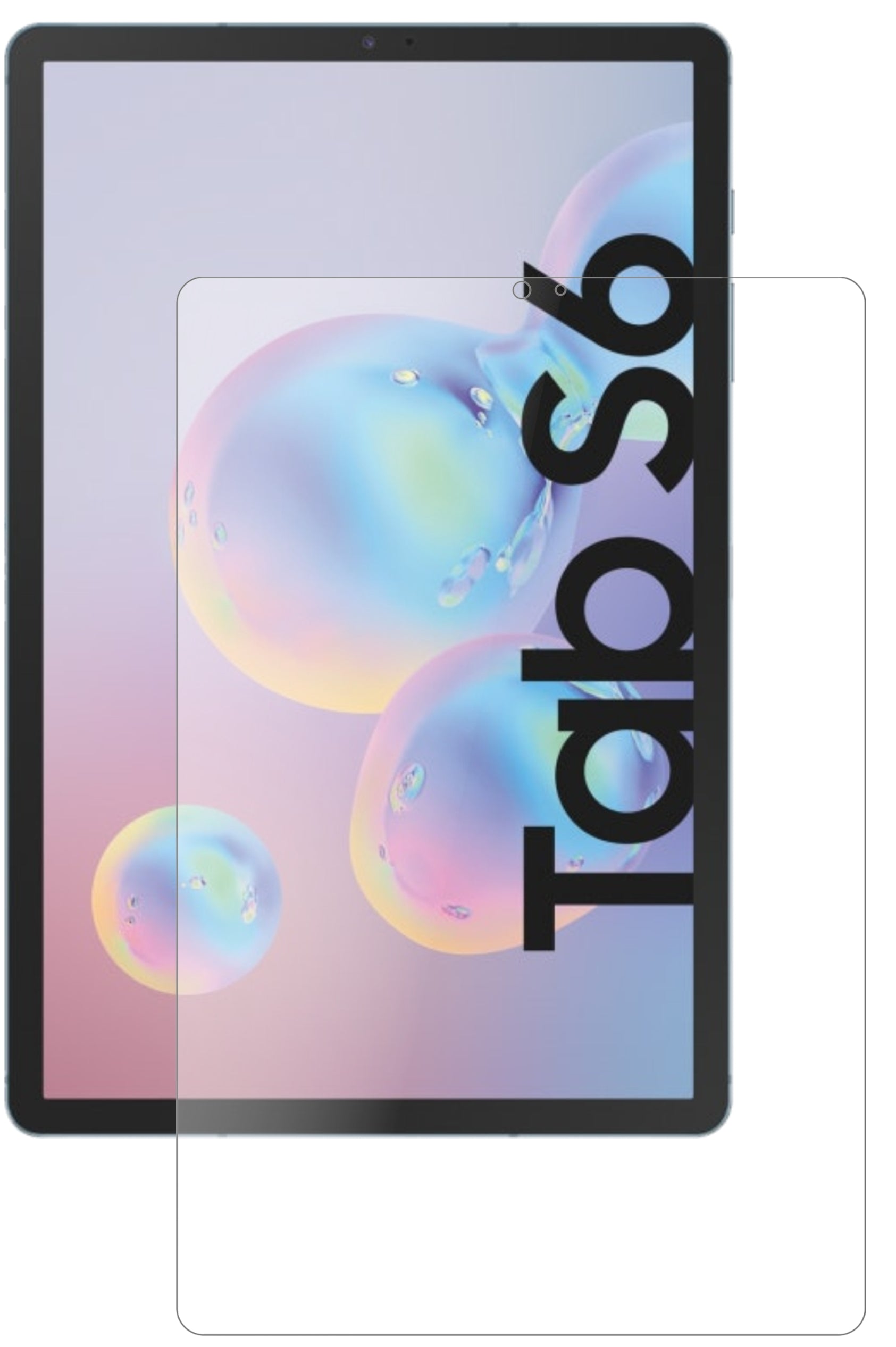 SamsungGalaxy Tab S6 mit aufgebrachter dipos Panzerfolie, die lästige Fingerabdrücke minimiert