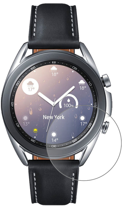 SamsungGalaxy Watch 3 (41mm) mit aufgebrachter dipos Panzerfolie, die lästige Fingerabdrücke minimiert