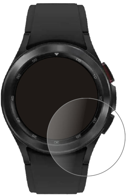 SamsungGalaxy Watch 4 Classic (42 mm) mit aufgebrachter dipos Panzerfolie, die lästige Fingerabdrücke minimiert