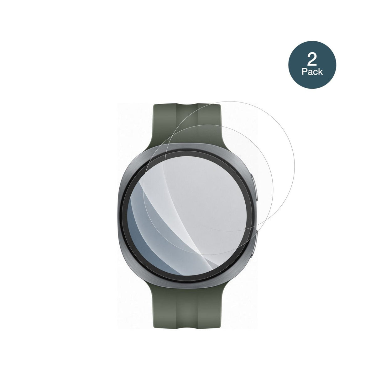 SamsungGalaxy Watch9 44mm mit aufgebrachter dipos Panzerfolie, die lästige Fingerabdrücke minimiert